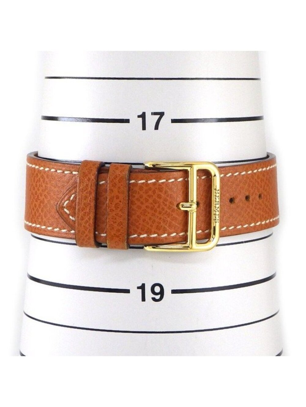 Hermes Watch Square White Dial Brown Cowhide Quartz Analog - Picture 11 of 12